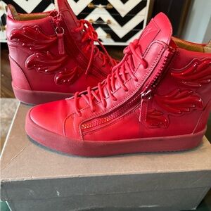 Men’s red guseppi zanotti sneakers size 46 worn 3-4 times